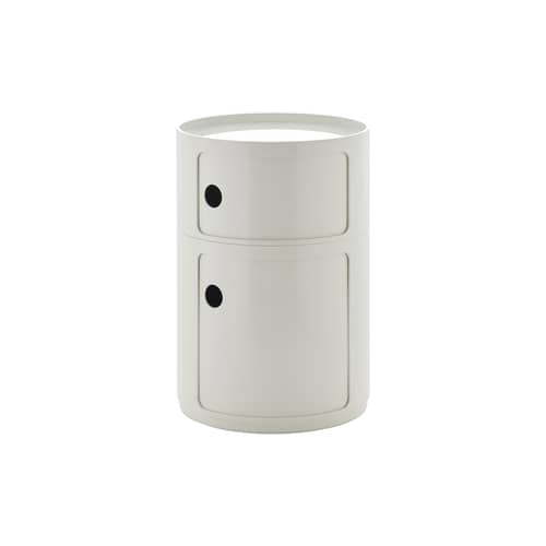 Rangement Componibili New Big plastique blanc / 2 tiroirs - Ø 42 x H 61,5 cm - Kartell - Blanc - ABS