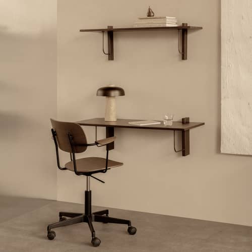 Corbel Shelf wood brown / L 100 cm - Audo Copenhagen - Dark stained oak - Dark-stained oak veneered MDF, Steel