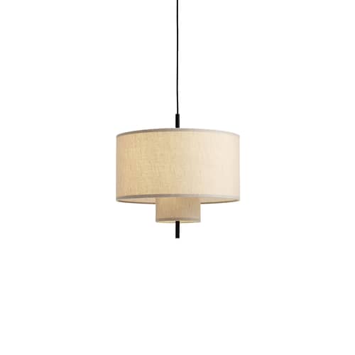 Sospensione Margin tessuto beige / Ø 48 x H 34 cm - NEW WORKS - Tomaia in Beige & Nero - Acciaio, Tessuto