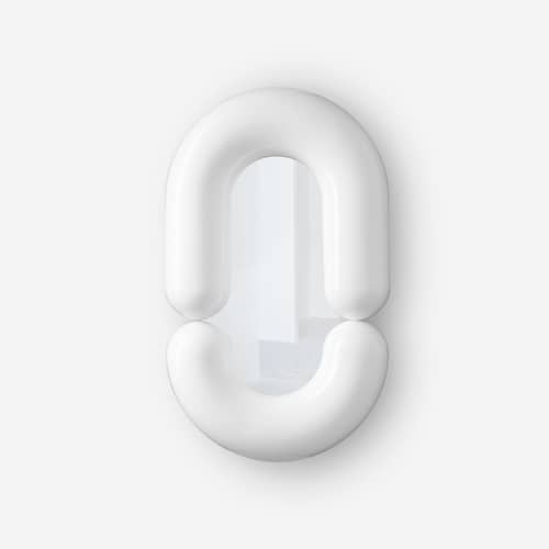 Specchio murale Zodiac Bumper Medium ceramica bianco / Ceramica - L 55 x H 90 cm - Moustache - Bianco - Ceramica, Vetro