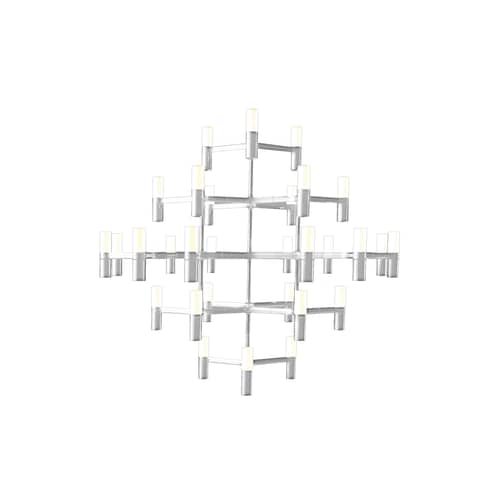 Suspension Crown Major métal blanc / Ø 113 cm - Nemo - Blanc - Aluminium, Verre sablé