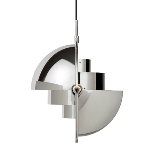 Suspension Multi-Lite Large argent métal / Ø 36 cm - Modulable & orientable / Réédition 1972 - Gubi - Chromé - Métal