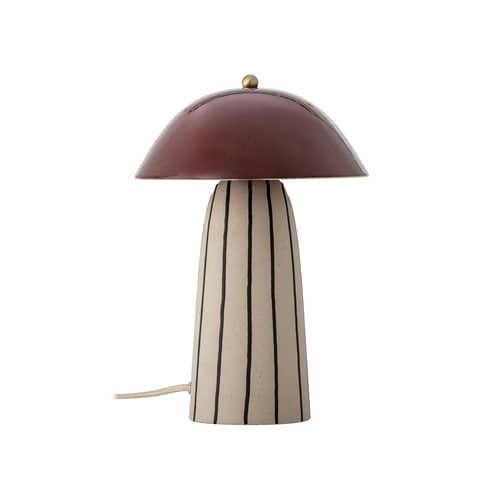 Arvid Table lamp ceramic red - Bloomingville - Burgundy - Sandstone