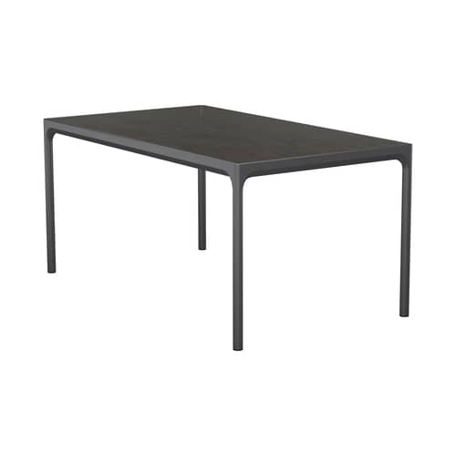 Table rectangulaire Four Ceramic céramique noir / 160 x 90 cm - Houe - Graphite - Aluminium thermolaqué, Céramique