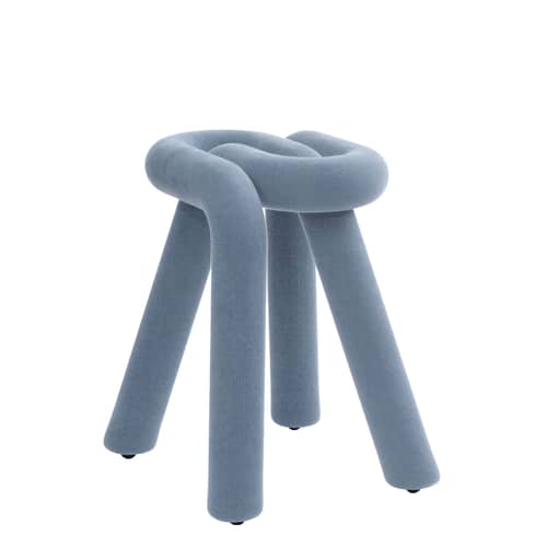 Tabouret rembourré Bold tissu bleu - Moustache - Bleu ciel - Acier, Mousse, Tissu