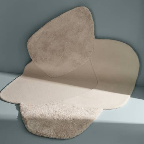 Tapis Mola beige / 288 x 209 cm - AYTM - Crème - Laine vierge, Viscose
