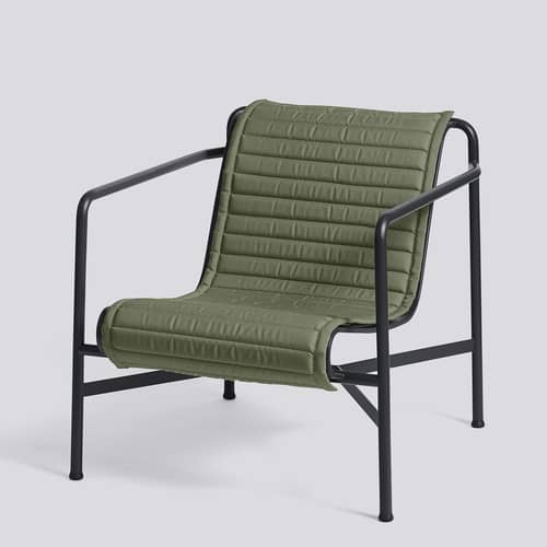  Accessory textile green / Cushion integral Quilted - For Low armchair Palisade with low backrest - Hay - Olive - Foam