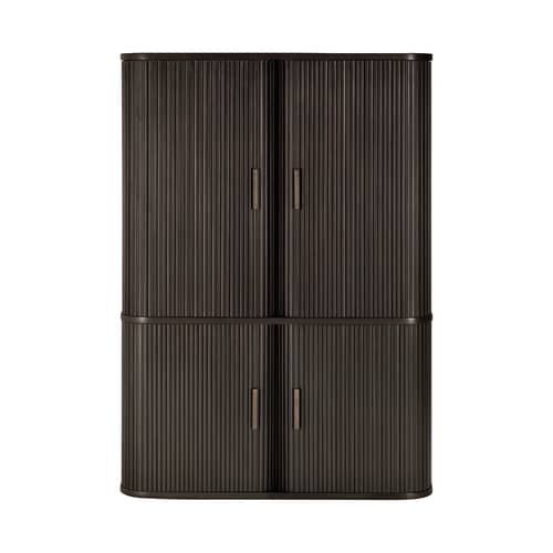 Armoire Roller Max bois marron / L 100 x H 142 cm - Ethnicraft - Acajou brun foncé - Acajou massif teinté