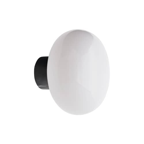Karl-Johan Bathroom Bathroom wall light glass white / IP44 - Marble base - NEW WORKS - White / Black marble - Glass, Marble