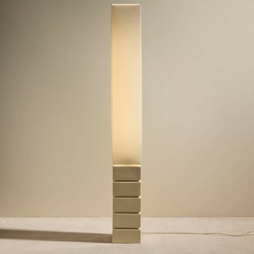 Tower Floor lamp ceramic white / H 129 cm - Maison Sarah Lavoine - Ecru - Cotton, Glazed ceramic