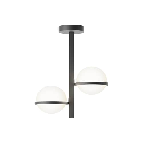 Deckenleuchte Palma metall schwarz - Vibia -  - Aluminium, geblasenes Glas, Stahl