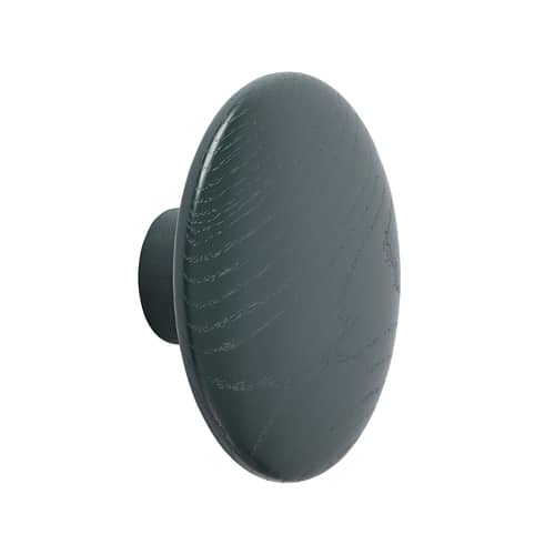 Patère The Dots Wood Medium / Bois - Ø 13 cm - Muuto - Vert foncé - Frêne teinté