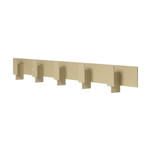 Portemanteau mural Lager métal beige / L 71 cm - 5 patères - Ferm Living - Beige Cachemire - Fer thermolaqué