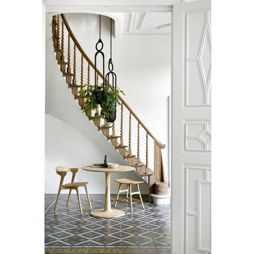 Sgabello Osso legno naturale / Rovere massello - H 48 x L 50 cm - Ethnicraft - Rovere - Rovere massello