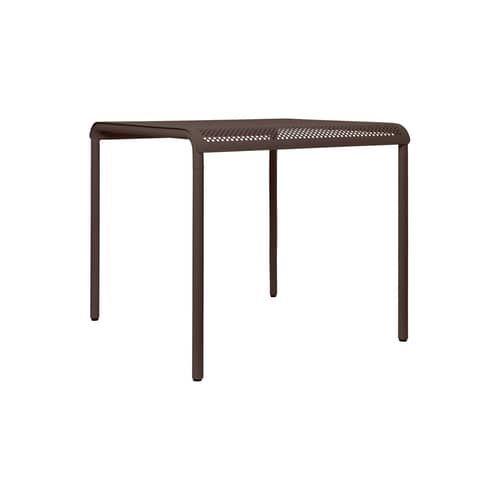 Dapple Square table metal brown / Drilling machine - 80 x 80 cm - Ferm Living - Dark Chocolate - Galvanised powder-coated steel