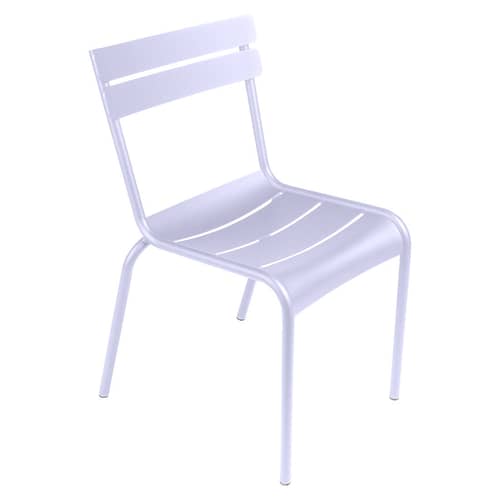 Chaise empilable Luxembourg métal violet / Aluminium - Fermob - Marshmallow - Lacquered aluminium