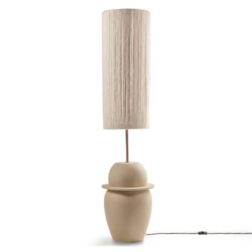 Stehleuchte Heritage 02 textil beige / H 154 cm - Serax - Beige - Keramik, Wolle