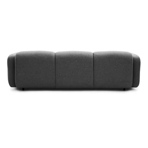 Swell Straight sofa textile grey / L 235 cm - 3-seater - Normann Copenhagen - Grey - Fabric, Steel