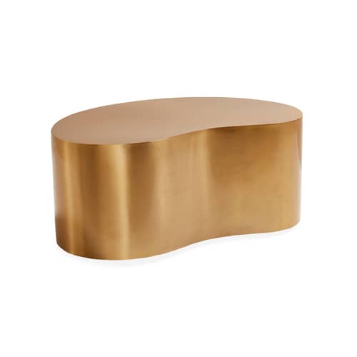 Table basse Brass Kidney Small métal or / 76 x 45 x H 33 cm - Jonathan Adler - Laiton doré - Acier plaqué laiton