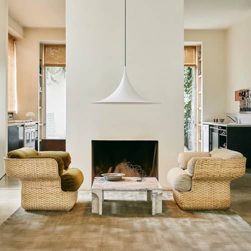 Table basse Doric marbre gris / 80 x 80 cm - Gubi - Marbre gris orage - Marbre