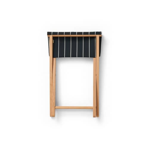 Tabouret pliant Outdoor Market tissu noir / Jasper Morrison - Hay - Noir - Hêtre certifié FSC, Tissu polyester recyclé