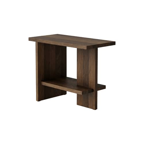 Tavolino d\'appoggio Tee legno marrone / 60 x 30 x H 47,5 cm - NINE - Rovere affumicato - Rovere massello affumicato