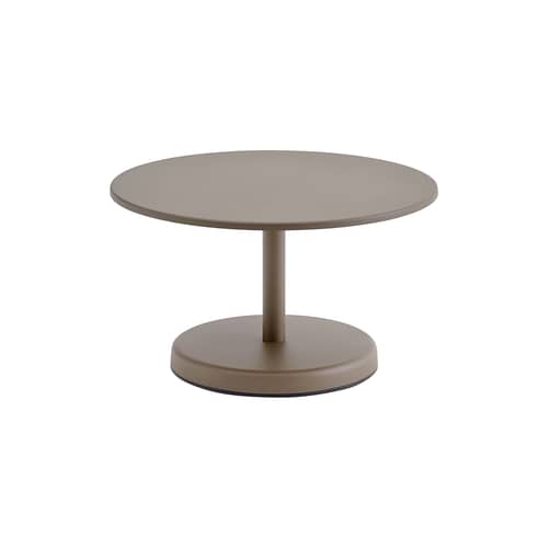 Tavolino Linear metallo beige / Ø 70 x H 40 cm - Muuto - Talpa - Acciaio zincato verniciato a polvere
