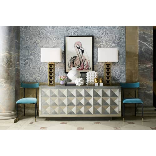 Vase Charade Block Studded céramique blanc / Porcelaine - H 33 cm - Jonathan Adler - Blanc mat - Porcelaine blanche mate