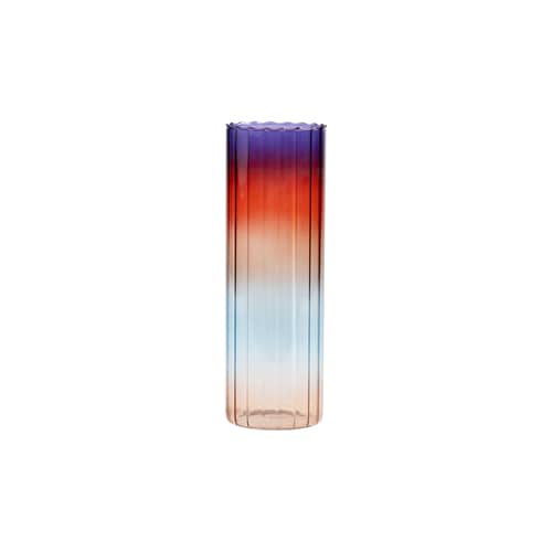 Vase Gradient Evening glas bunt / Small - Ø 8 x H 24 cm - & klevering - Small / Mehrfarbig - Glas