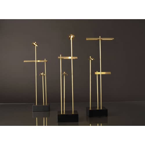 Knokke LED Wireless rechargeable lamp gold metal / H 35 cm - USB charging - DCW éditions - Brass - brushed natural brass, Steel