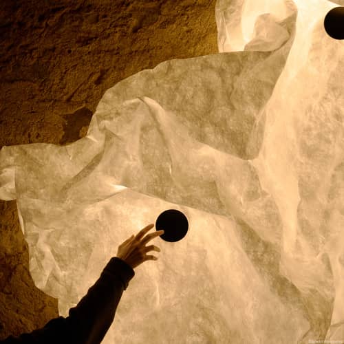 Applique Maap 2 / 240 x 155 cm - Mur lumineux modelable en Tyvek - Flos - 240 x 155 cm - Acier, Tyvek