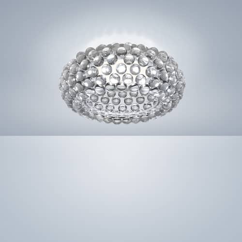 Caboche Plus Ceiling light plastic material transparent / LED - Dimmable version / Ø 50 cm - Foscarini - Transparent / Dimmable - PMMA
