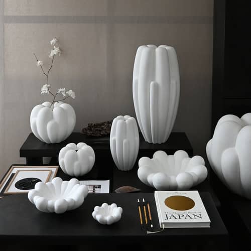 Coupe Bloom Mini céramique blanc / Ø 15,5 x H 6 cm - 101 COPENHAGEN - Blanc - Béton fibré, Céramique