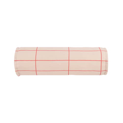 Vibes Cylinder Cushion textile pink / Ø 16 x L 50 cm - NOBODINOZ - Pink & Red / Grill - OEKO-TEX® certified polyester, Organic cotton