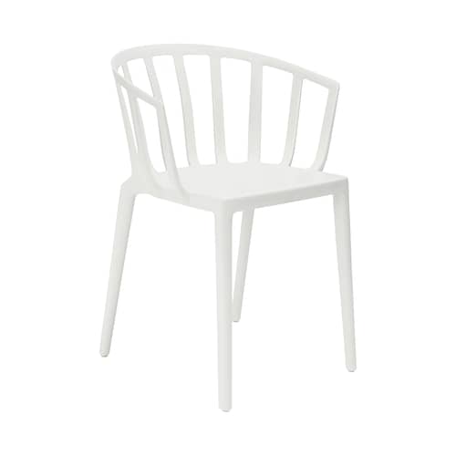 Fauteuil empilable Venice plastique blanc - Kartell - Blanc brillant - Technopolymère thermoplastique recyclé