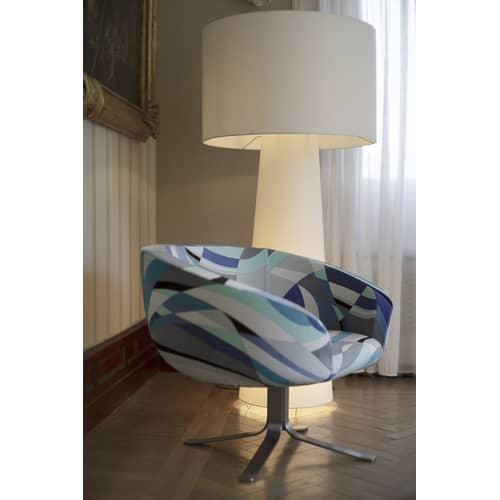 Poltrona girevole Rive droite tessuto blu Patrcik Norguet, 2001 Velluto  by Pucci Cappellini