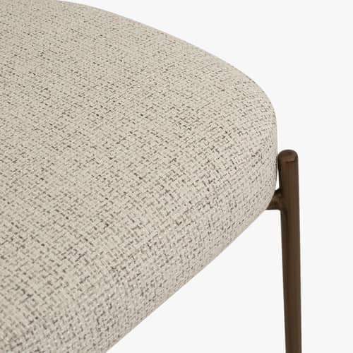 Gepolsterter Stuhl Mogan textil beige - NV GALLERY - Cappuccino-Beige / Metall-Schokolade - Eisen, Gewebe, High Density-Schaum