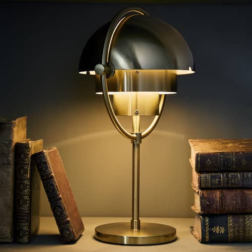 Kabellose, wiederaufladbare Außenlampe Multi-Lite metall gold / Louis Weisdorf, 1972 - Gubi - Messing / Fußplatte Messing - Messing