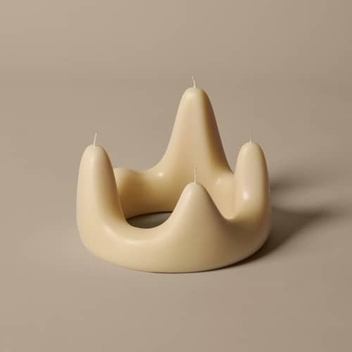 Kerze Stala Ring wachs beige / Ø 20 cm - Ferm Living - Sand - Paraffin