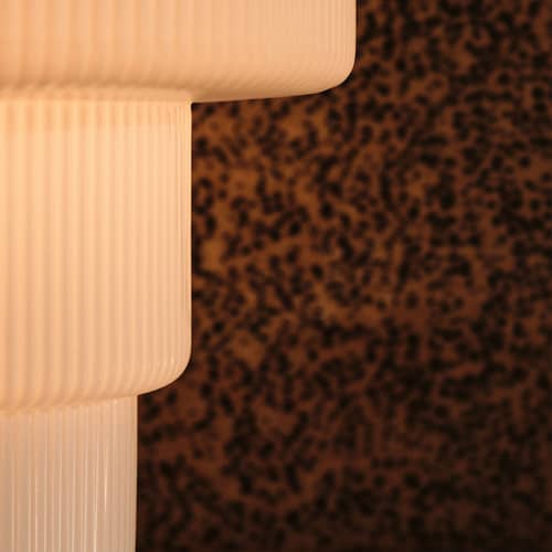 Lampe de table Ripple verre blanc / Ø 28 x H 28 cm - Ferm Living - Blanc - Verre soufflé bouche
