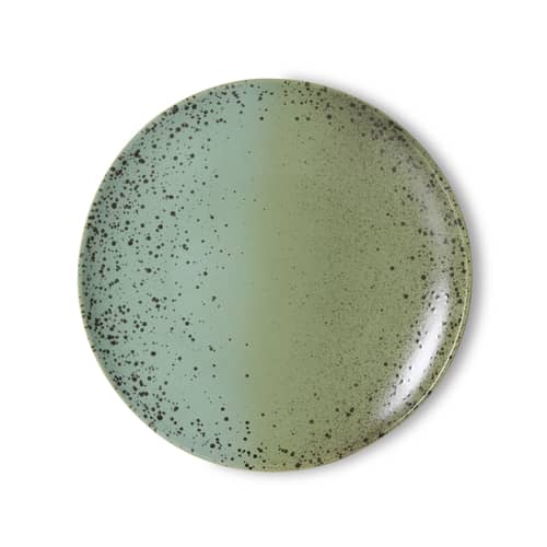 Piatto 70s ceramics ceramica verde / Set di 2 - Ø 27,5 cm - HK LIVING - Fleck - Gres smaltato