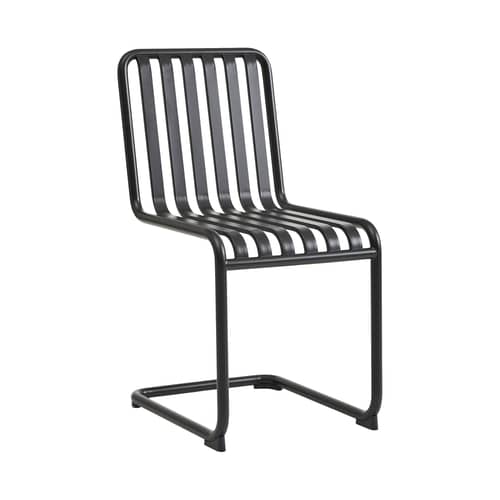 Sedia Palissade Cantilever metallo nero - Hay - Antracite - Acciaio termolaccato