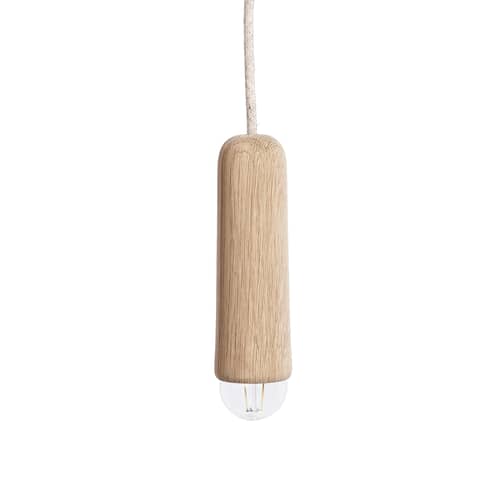 Sospensione Luce Long legno naturale / Ø 6 x H 19 cm - Hartô - Frassino naturale - Frassino massello