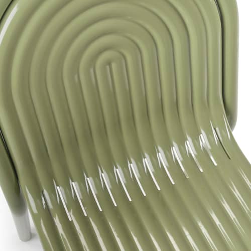 Groove Stacking chair metal green - Tom Dixon - Licken green - Aluminium