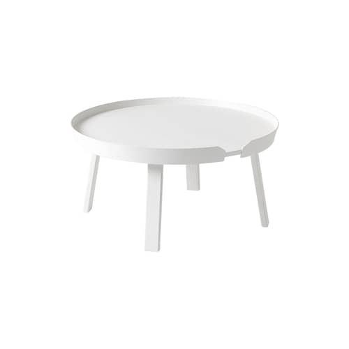 Table basse Around Large bois blanc / Ø 72 x H 37,5 cm - Muuto - Blanc - Frêne teinté