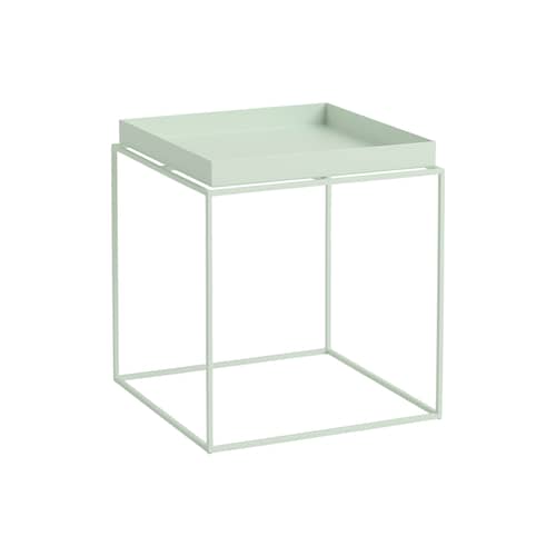 Tavolino d\'appoggio Tray metallo verde / 40 x 40 x H 44 cm - Hay - Verde menta - Acciaio termolaccato