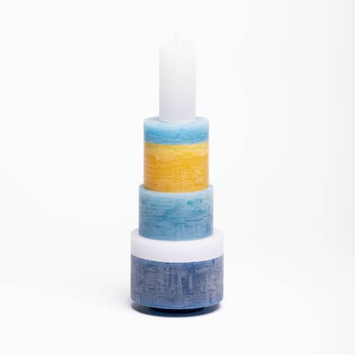 Candela Candl Stack 06 cera blu / 6 moduli sovrapponibili - Combustione 140 ore - STAN EDITIONS - Blu - Paraffina