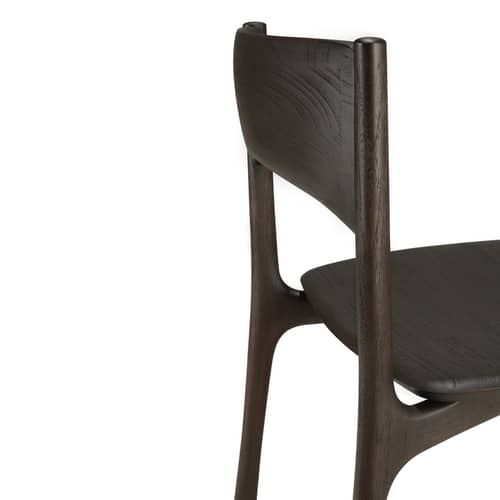 Chaise PI bois marron - Ethnicraft - Teck brun foncé - Teck massif