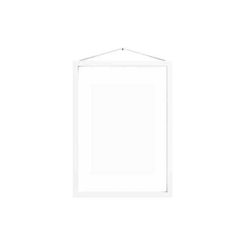 Cornice A4 metallo bianco / 23 x 31,7 cm - MOEBE - Bianco (Alluminio) - Alluminio, Cinghia elastica, vetro acrilico