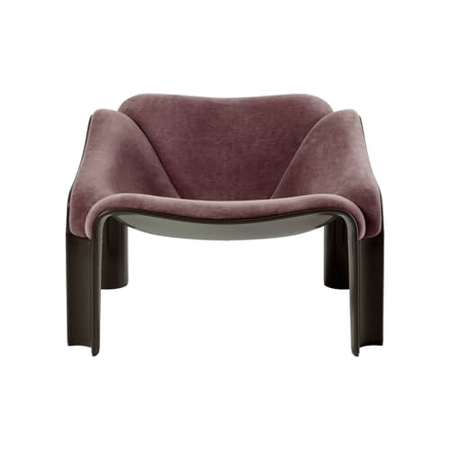 Fauteuil rembourré F300 tissu rouge / Pierre Paulin, réédition 1965 - Gubi - Tissu bordeaux / Marron - HiREK, Mousse, Tissu